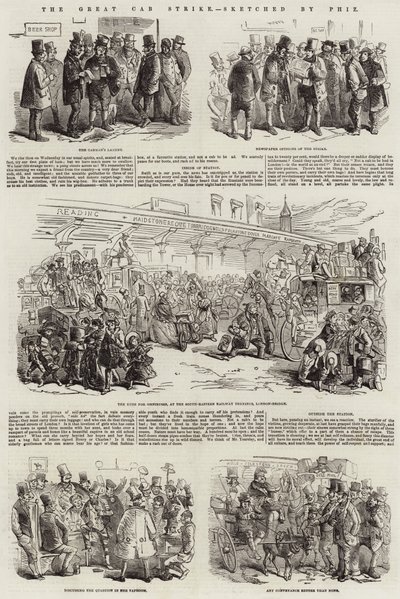 La grande grève des taxis - Hablot Knight Browne